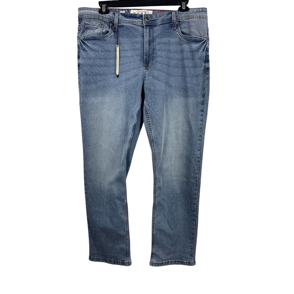 Artful Rebel Mason Athletic Fit Jeans Mens 38Wx32L Stretch Denim Light Wash NWT